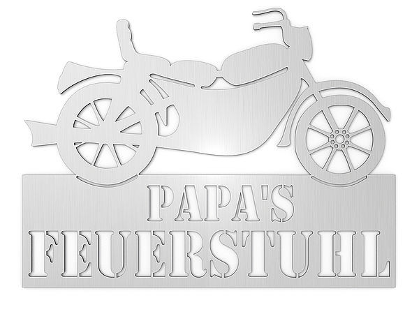 Türschild aus Edelstahl Motiv Motorrad mit Wunschtext Typ 25