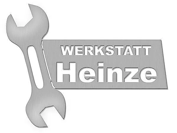 Edelstahl Türschild mit Firmennamen und Motiv Werkzeug Typ 31