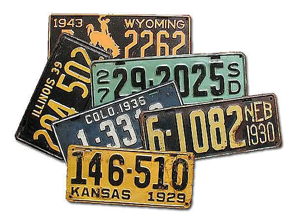 Jahreszahlen Geschenk US Jahrgangsnummernschilder 1925 - 1949