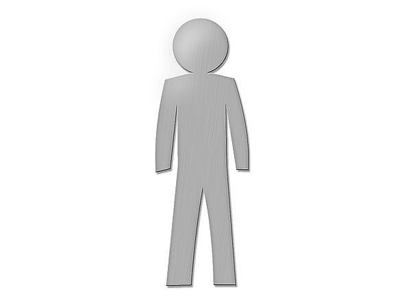 Edelstahl-Toilettenschild Herren - Hhe: 18 cm