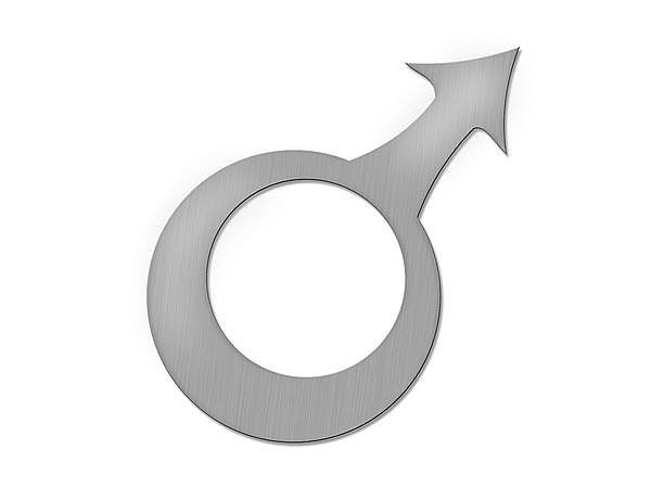 Edelstahl-WC-Schild Herren - Hhe: 18 cm