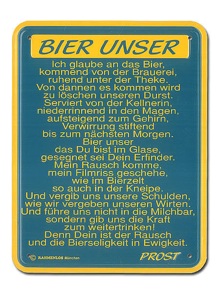 Funschild -Bier unser-