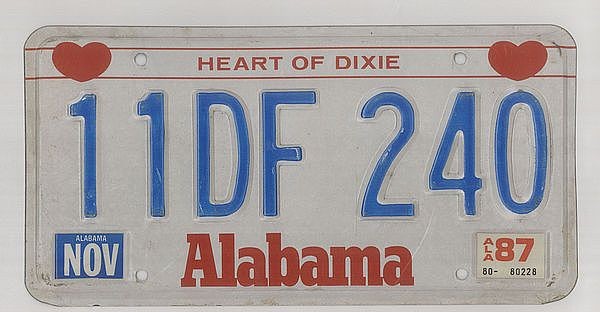 USA Autokennzeichen aus Alabama