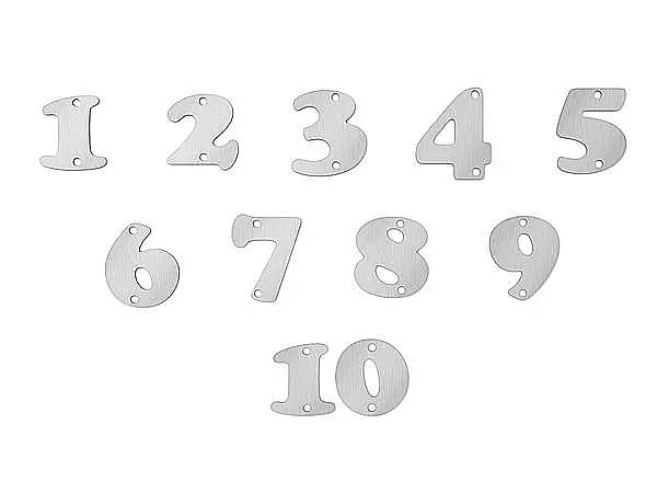 Ziffernsatz "1-10" in der Schriftart Copper