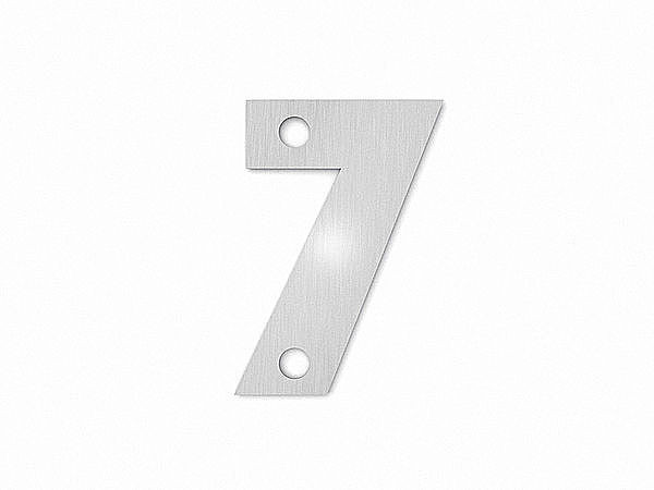 Kleine Hausnummer 7 in der Schriftart Classic aus Edelstahl