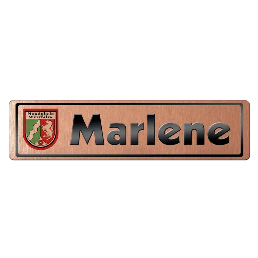 Kleines Namensschild Roségold mit Wunschbundeslandwappen