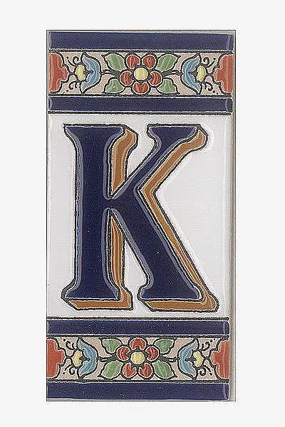 Spanische Fliesen aus Keramik - Buchstabe K