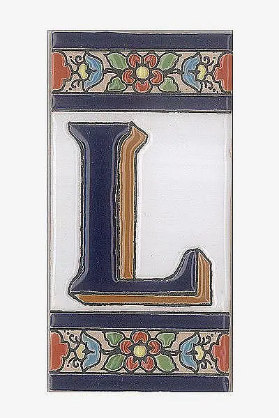 Spanische Fliesen aus Keramik - Buchstabe L