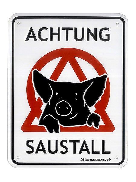 Funschild Achtung Saustall