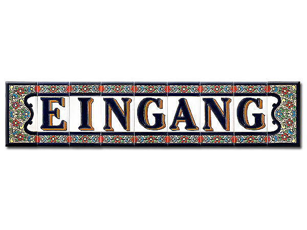 Spanischer Fliesenschriftzug Eingang