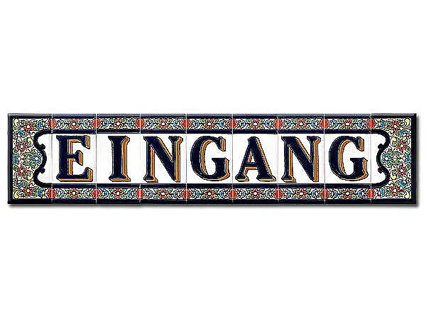 Spanischer Fliesenschriftzug Eingang