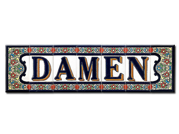 Spanischer Fliesenschriftzug Damen