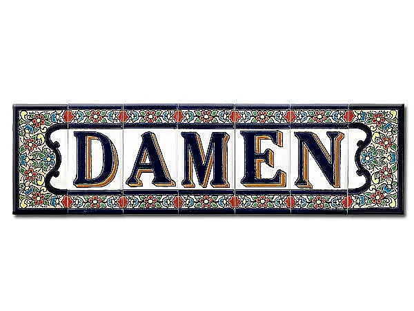 Spanischer Fliesenschriftzug Damen