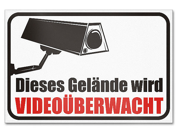 Hinweisschild aus Dibond - Videoüberwachung 420x 300 mm