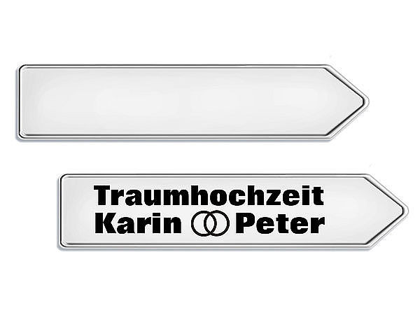 Metall Richtungspfeil zur Hochzeit