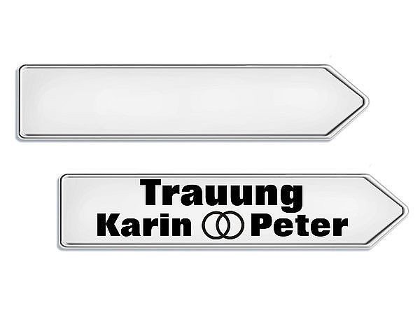 Metall Richtungspfeil zur Trauung