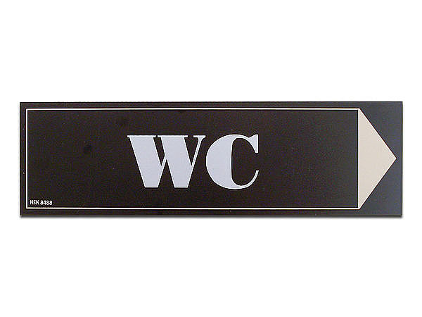 Hinweisschild WC lange Form