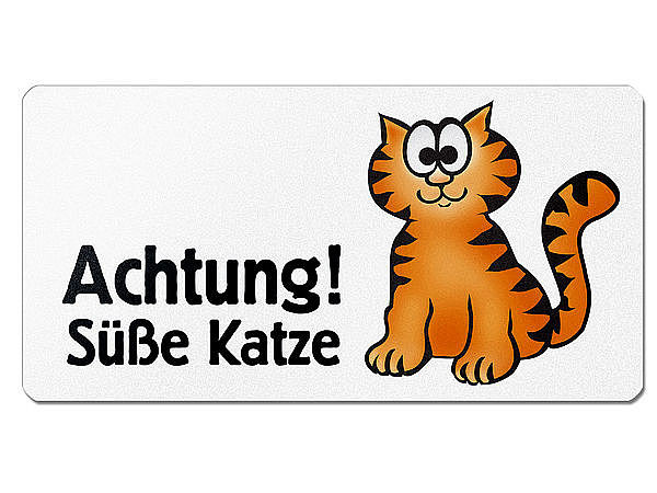 Se Katze - Blechschild Cat mit individuellem Wunschtext