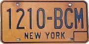 US - Nummernschild New York