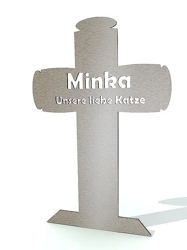 Grabkreuz aus Edelstahl für die Tierbestattung