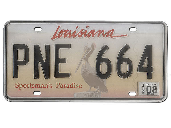 US Grafik - Nummernschild Louisiana - Sportmans paradise mit Pelikan