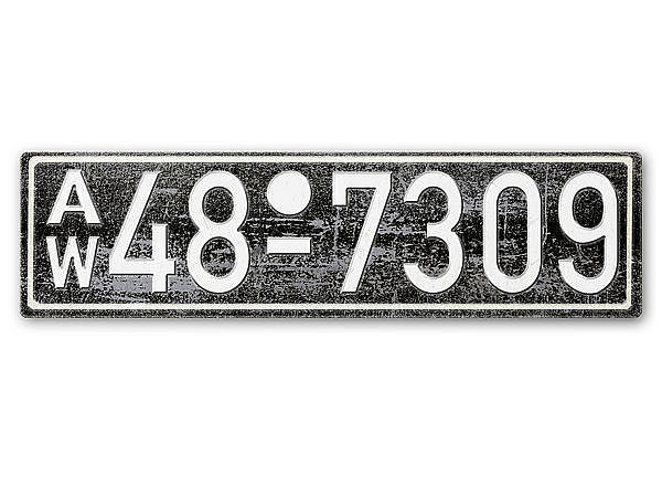 Nummernschild AW Amerikanische Zone Wrttemberg 1948 - 56