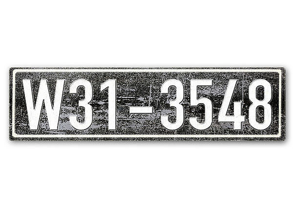 Nummernschild W Amerikanische Zone Württemberg 1948 - 56