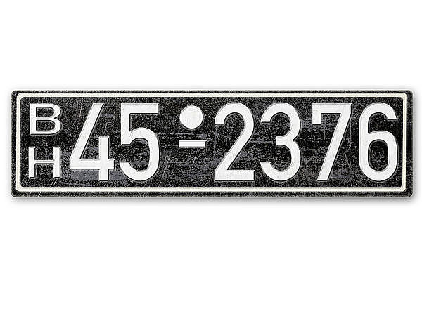 Nummernschild BH Britische Zone Hamburg 1948 - 56