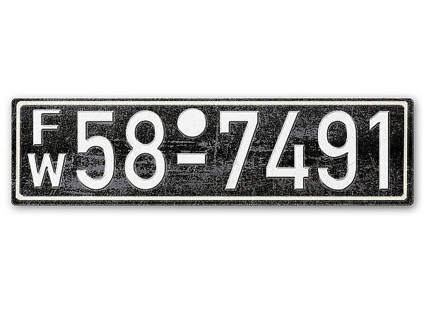 Nummernschild FW Franzsische Zone Wrttemberg 1948 - 56