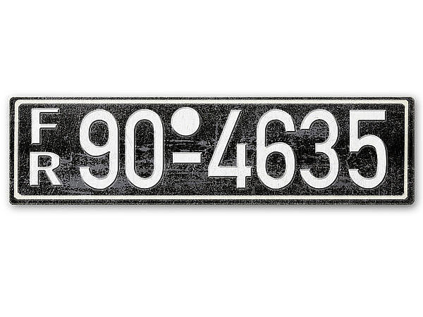 Nummernschild FR Französische Zone Rheinland 1948 - 56