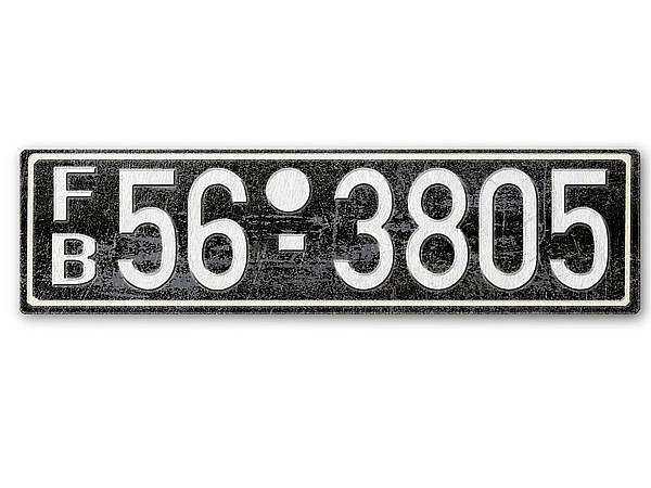 Nummernschild FB Franzsische Zone Baden 1948 - 56