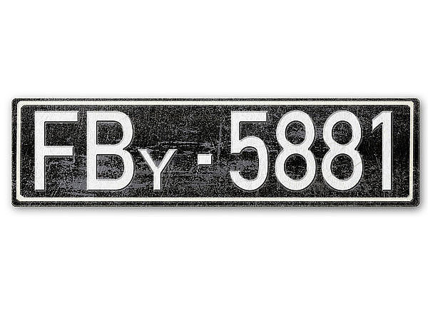 Nummernschild FBy Französische Zone Lindau am Bodensee 1948 - 56