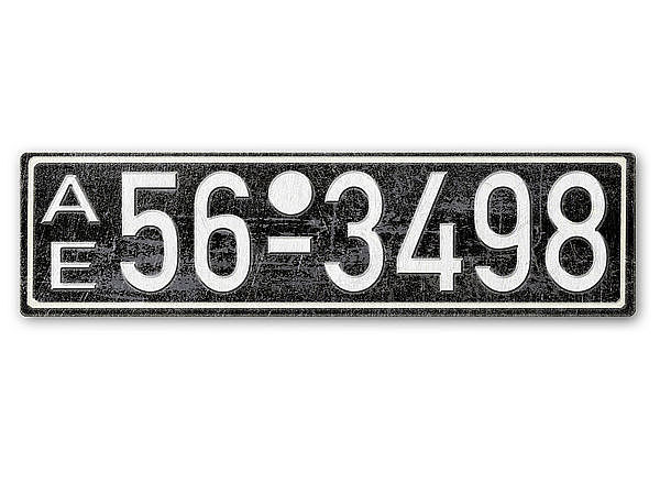 Nummernschild AE Amerikanische Enklave Bremen 1948 - 56