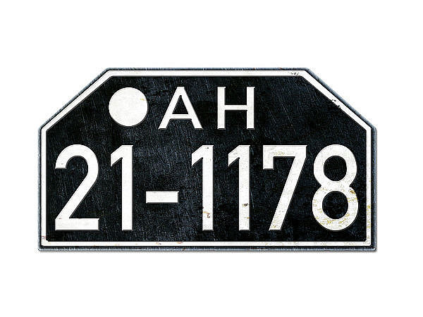 Motorrad Nummernschild AH Amerikanische Zone Hessen 1948 - 56