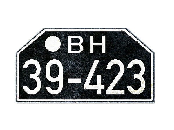 Motorrad Nummernschild BH Britische Zone Hamburg 1948 - 56