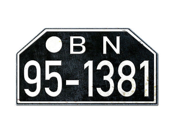 Motorrad Nummernschild BN Britische Zone Niedersachsen 1948 - 56