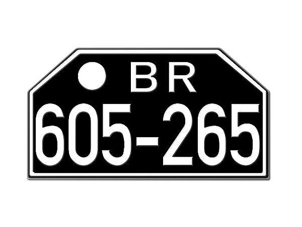 Motorrad Nummernschild BR Britische Zone Rheinland 1948 - 56