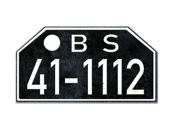 Motorrad Nummernschild BS Britische Zone Schleswig 1948 - 56