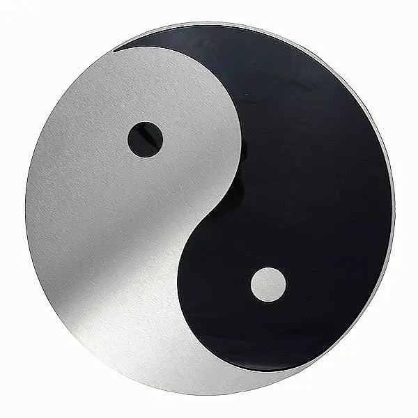 Schild Yin und Yang aus Edelstahl