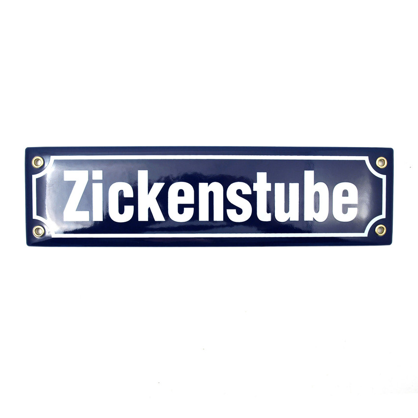 Emailleschild Zickenstube 30 x 8 cm