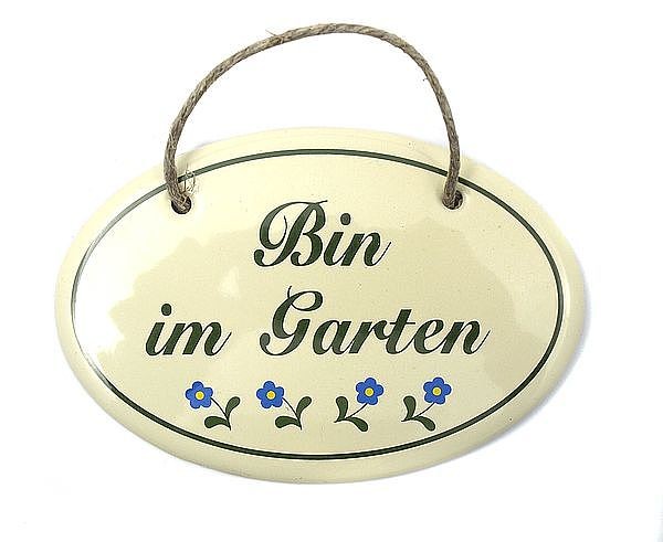 Emaille Trschild fr Gartenfreunde - 15 x 10 cm