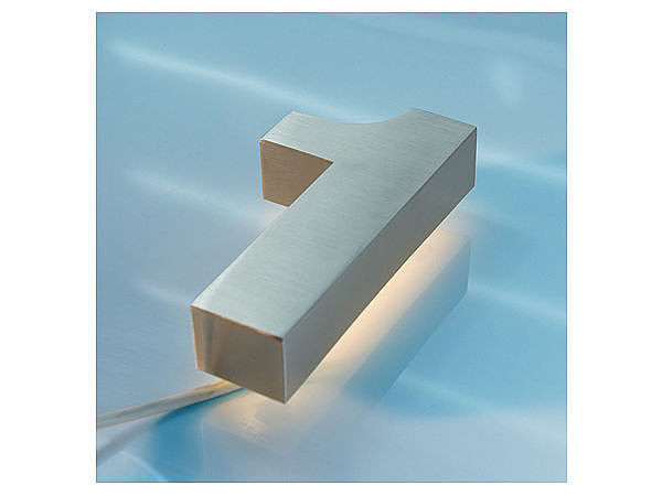 3D LED Edelstahl Hausnummer weiß hinterleuchtet mit - Ziffer 1
