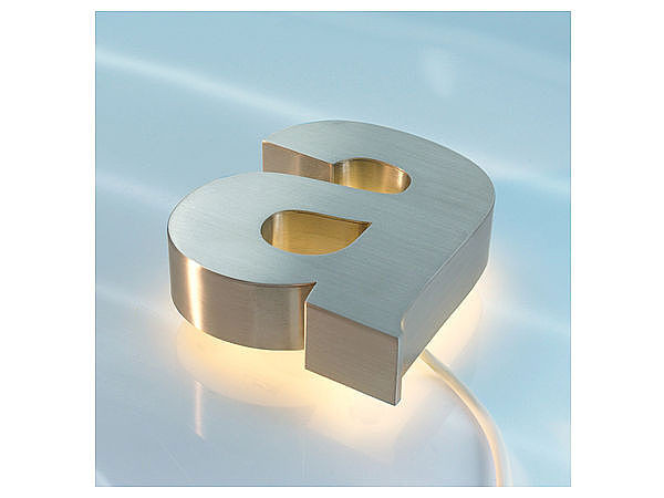 3D Edelstahl - Hausnummer mit weien LEDs - Buchstabe a