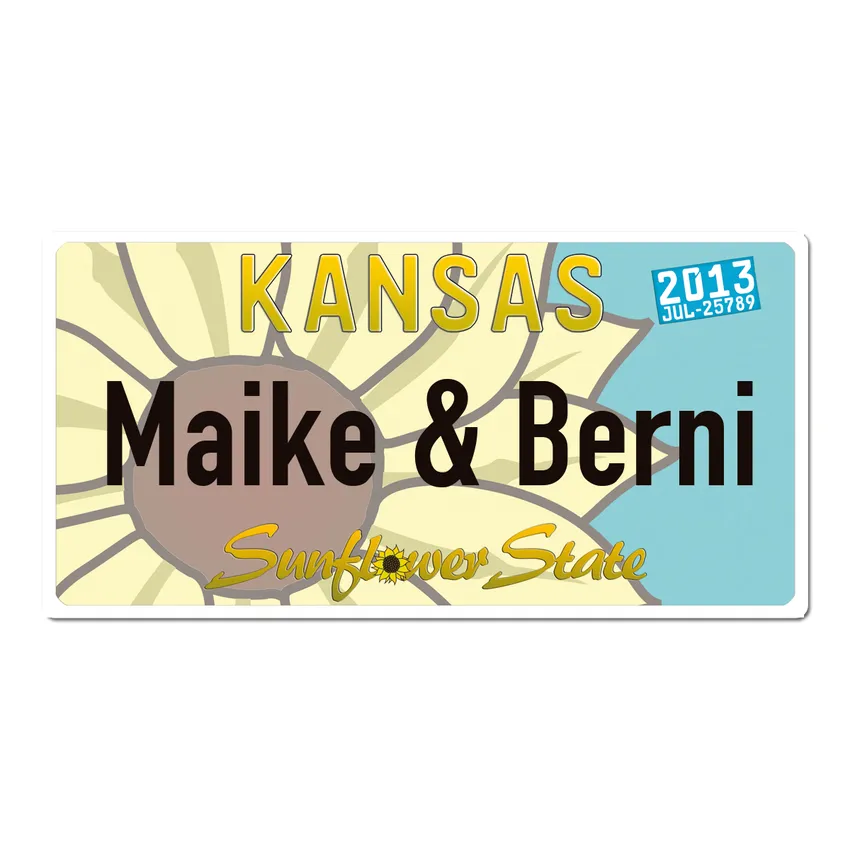 Kansas USA Autonummernschild mit individuellem Wunschtext bedruckt 30 x 15 cm