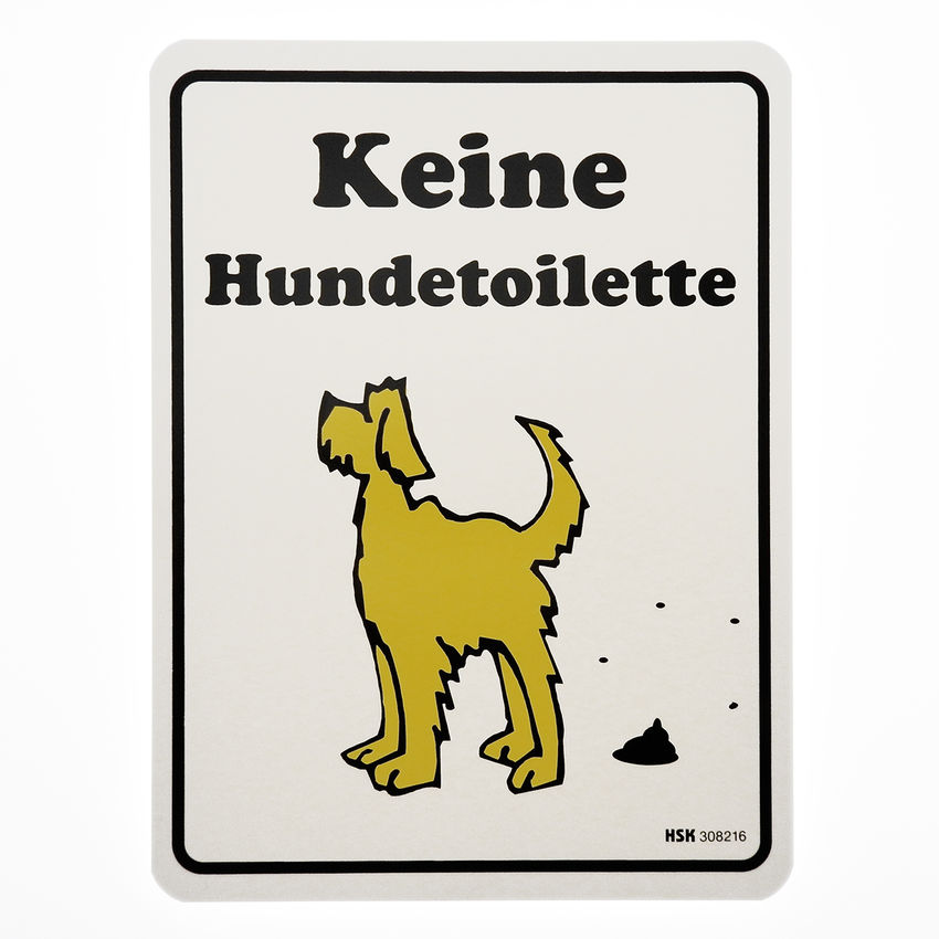 Warnschild aus PVC Hunde Kot - Keine Hundetoilette