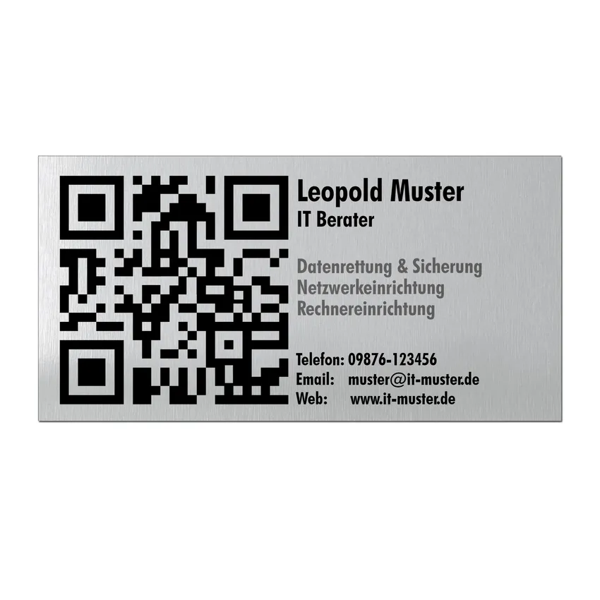 QR-Code Türschild aus Aluminium