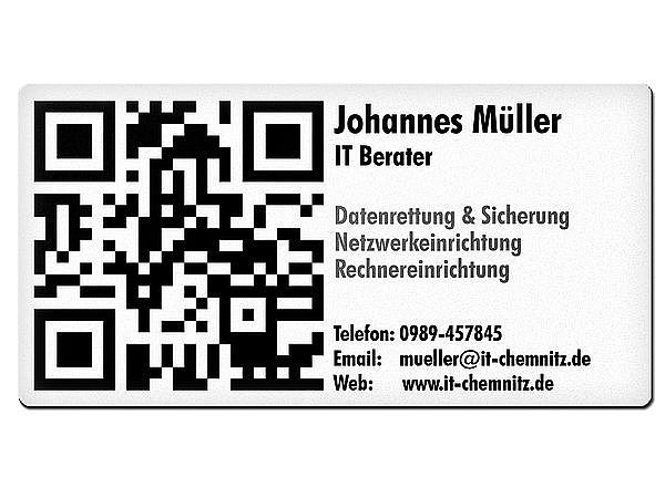 QR-Code Trschild aus Aluminium mit Wunschtext