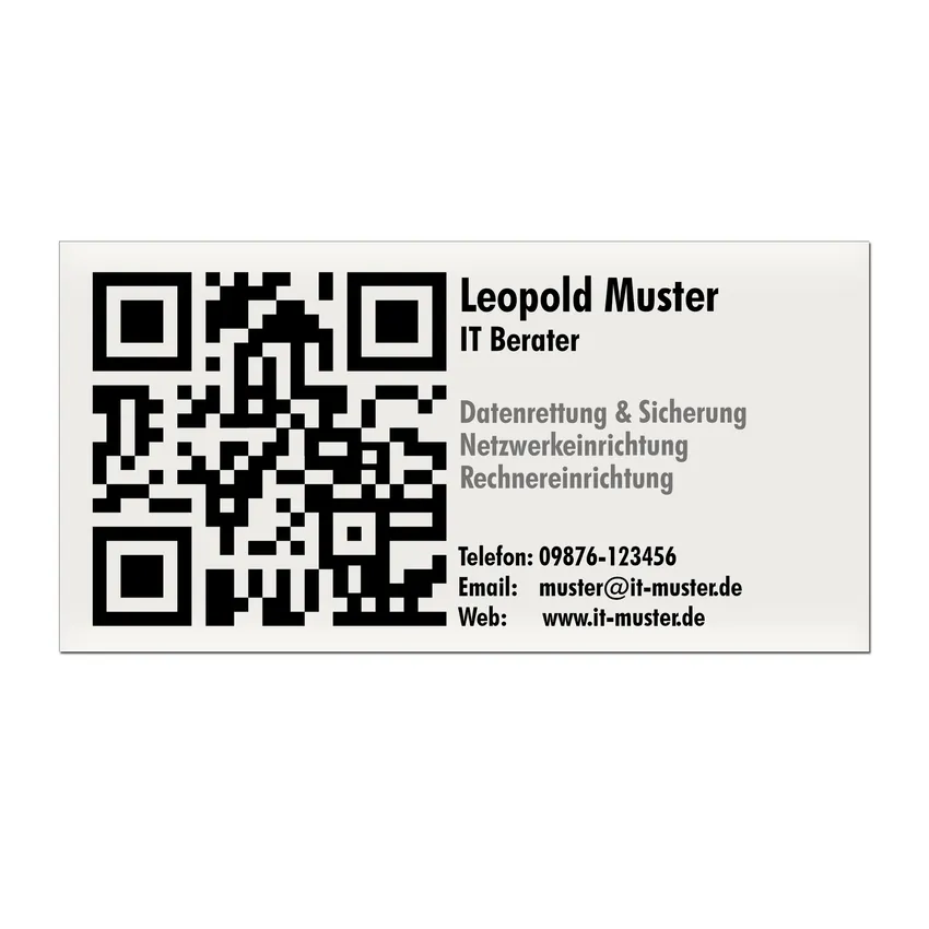 QR-Code Türschild aus Aluminium mit Wunschtext 30 x 15 cm