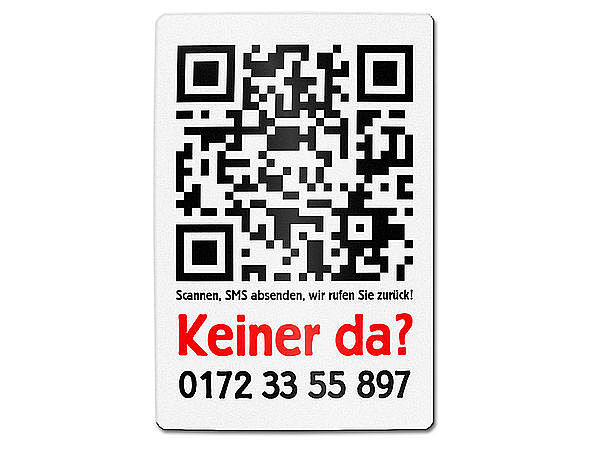 QR-Code Aluminiumschild - Abwesenheitsnotiz