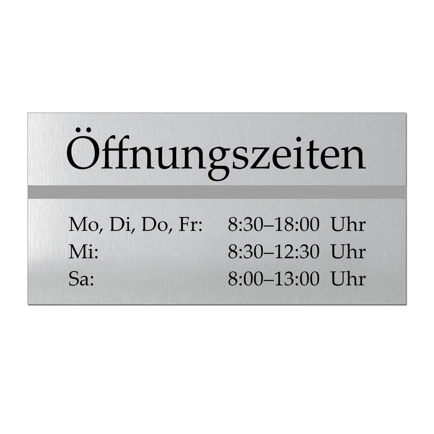Türschild - Öffnungszeiten - ClassicLine - Größe: 20 x 10 cm